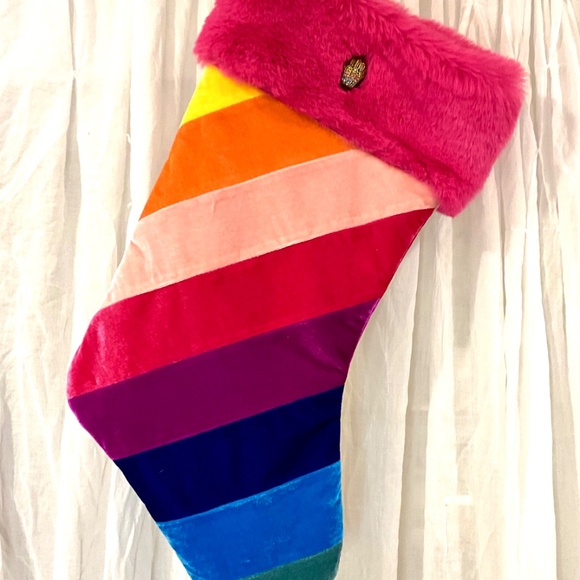Kurt Geiger NWT Rainbow Velvet Large Christmas Stocking - Picture 6 of 6